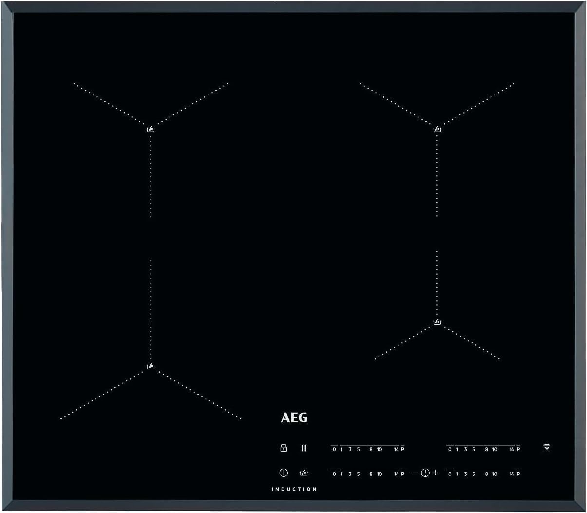 AEG 7000 Series Induction Hob, IAE64411F, 4 Cooking Zones, 60cm, Boil Sensor, Hob2Hood Function, Built-In Hob Timer, Assisted Cooking Sensors, Control Lock, Black