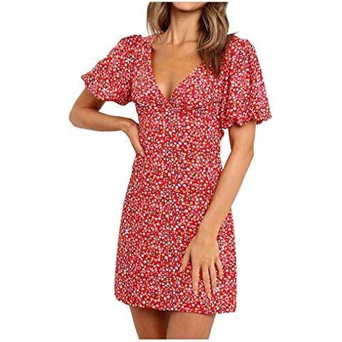 Vestido Estampado Flores de Verano para Mujer Cover