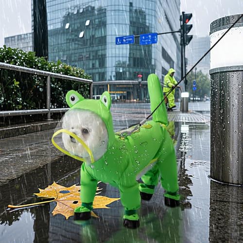 犬用レインジャケット,大型犬用レインジャケット フード付き - しっぽ&足カバー付き ペット用品 小型犬中型犬大型犬用 雪 嵐 寒さ 毎日のお散歩