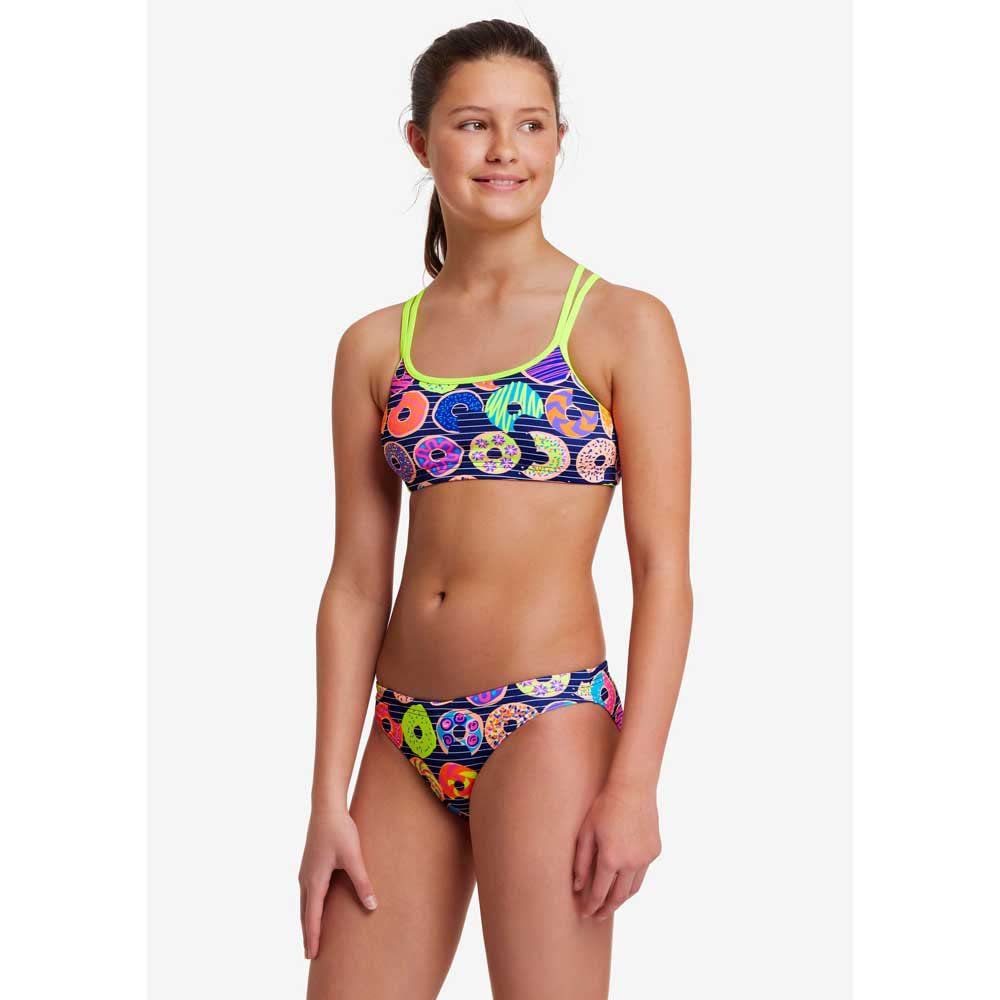 Funkita Schwimmbikini Mädchen Dunking Donuts - Bunter Bikini für das Schwimmtraining