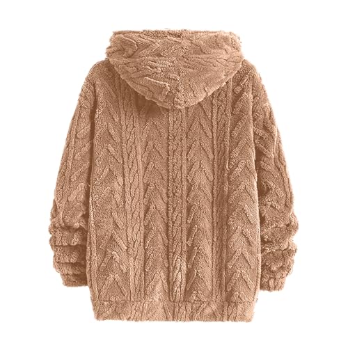 ADHOWBEW Mens Winter Jacket Thicken Hunting Warm Sherpa Big and Tall Zip Up Vintage Plush Long Sleeve Fleece Lined Outerwear3