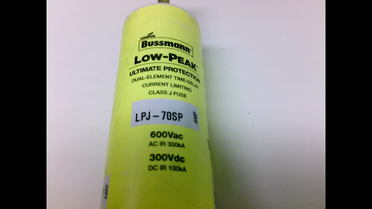 Cooper Bussmann Lpj70Sp Time Delay Fuse 600Vac 70A Class J Lpj70Sp