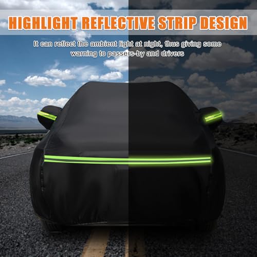 Image of Waterproof Cover for Truck with Rear Topper, Replace for Ford F-Series,Chevy Silverado, Dodge Ram,CrewCab 5.5 ft, Heavy Duty Truck Cover with Door Zipper for Snow Rain Dust Protection (235 inch)