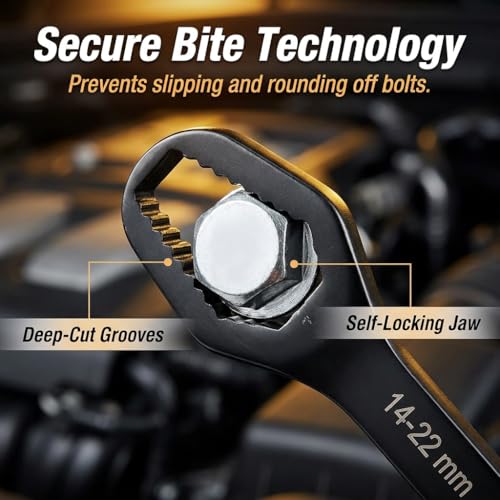 Image of Universal Double Ended Wrench Set, 3mm-22mm Wrench Double-Head Self-Tightening Adjustable Wrench,Multifunctional Sink Tool Set for Home,Plumbing, Automotive Repair, Multi Size Bolt Removal,4PC