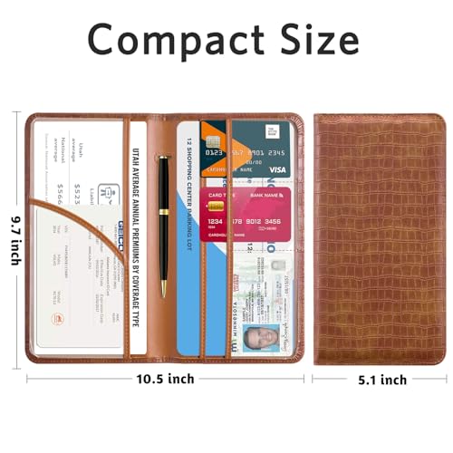 Image of CoBak Car Registration and Insurance Holder | Vehicle Glove Box Organizer, Auto Truck Compartment Document Case with Magnetic Closure for Insurance & Driver License