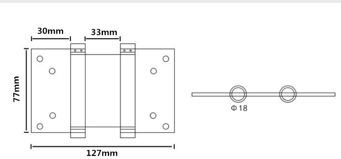 Bisagras de Doble Acción 125 mm Acero Inoxidable 304, Ajuste de Tensión, Cierre Automático, Soporta 30 kg, Ideal para Puertas de Salones, Cafeterías y Más (2 Piezas)