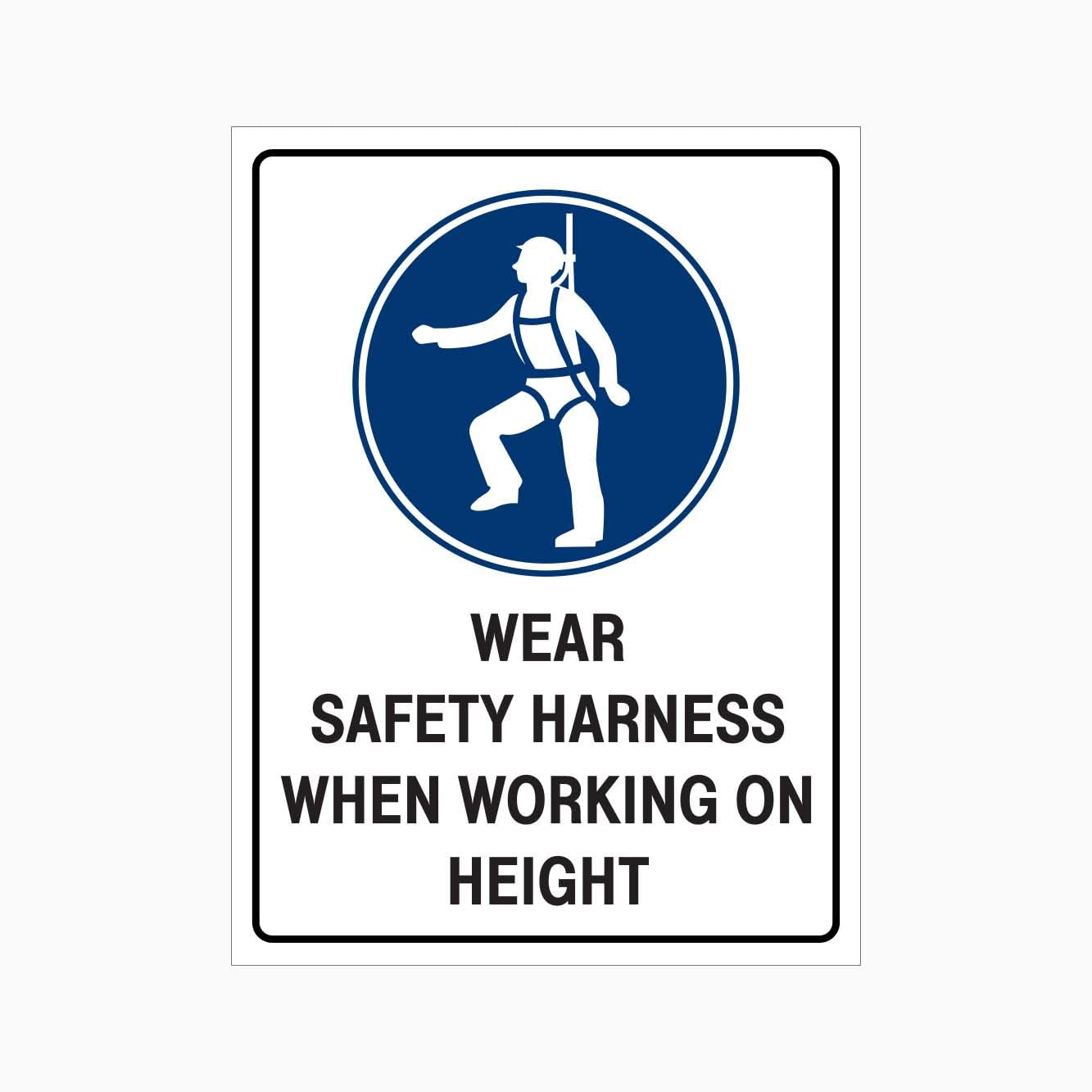 WEAR SAFETY HARNESS WHEN WORKING ON HEIGHT Sign PPE Metal Tin Sign 8 x 12 inch for Industrial & Commercial Series