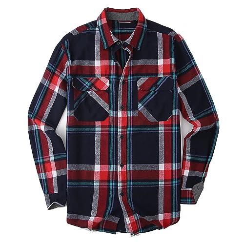 Alex Vando Mens Button Down Shirts Regular Fit Long Sleeve Casual Plaid Flannel Shirt