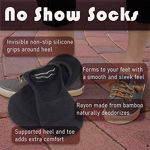 Image of Women's Rayon from Bamboo Fiber No Show Thin with Thick Comfort Sole Socks - 3 pairs
