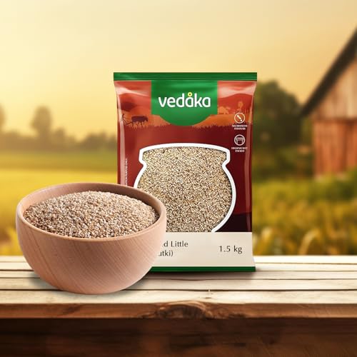 Image of Amazon Brand - Vedaka Unpolished Little Millet | 1.5 Kg | Kutki /Samai /Same /Samulu /Chama | Packed with Protein and Fibre | Gluten-Free | Rich in Prebiotic Dietary Fibre