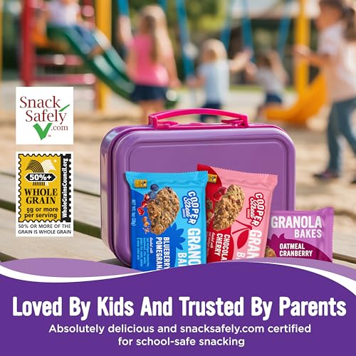 Cooper Street Granola Bakes (36 Count) – Soft and Chewy Breakfast Granola Bars Variety Pack – Nut, Dairy & Soy Free – Individually Wrapped Healthy Snacks for Kids, School, Work, Hiking & On-the-Go