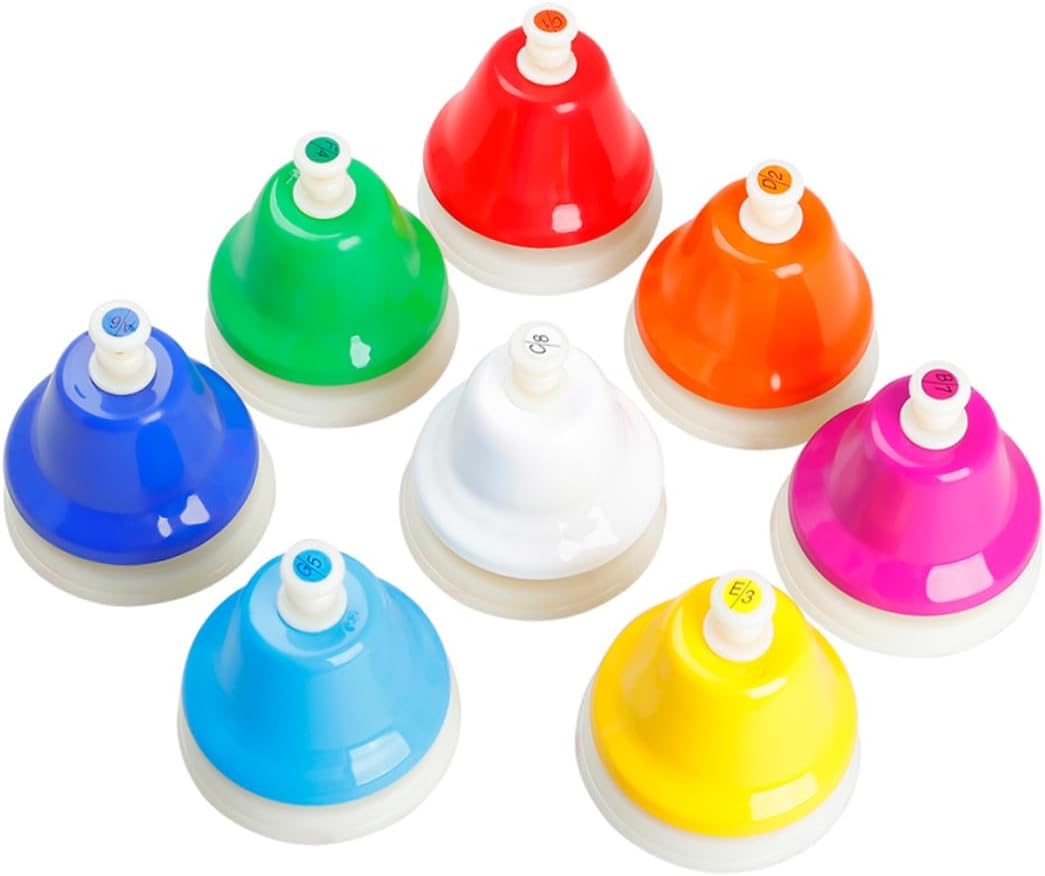 1Set Eight Tone Bell Percussion Musical Instrument for Colorful Educational for Early Music Learning Lightweight and Design for Preschool and Kindergarten Activities