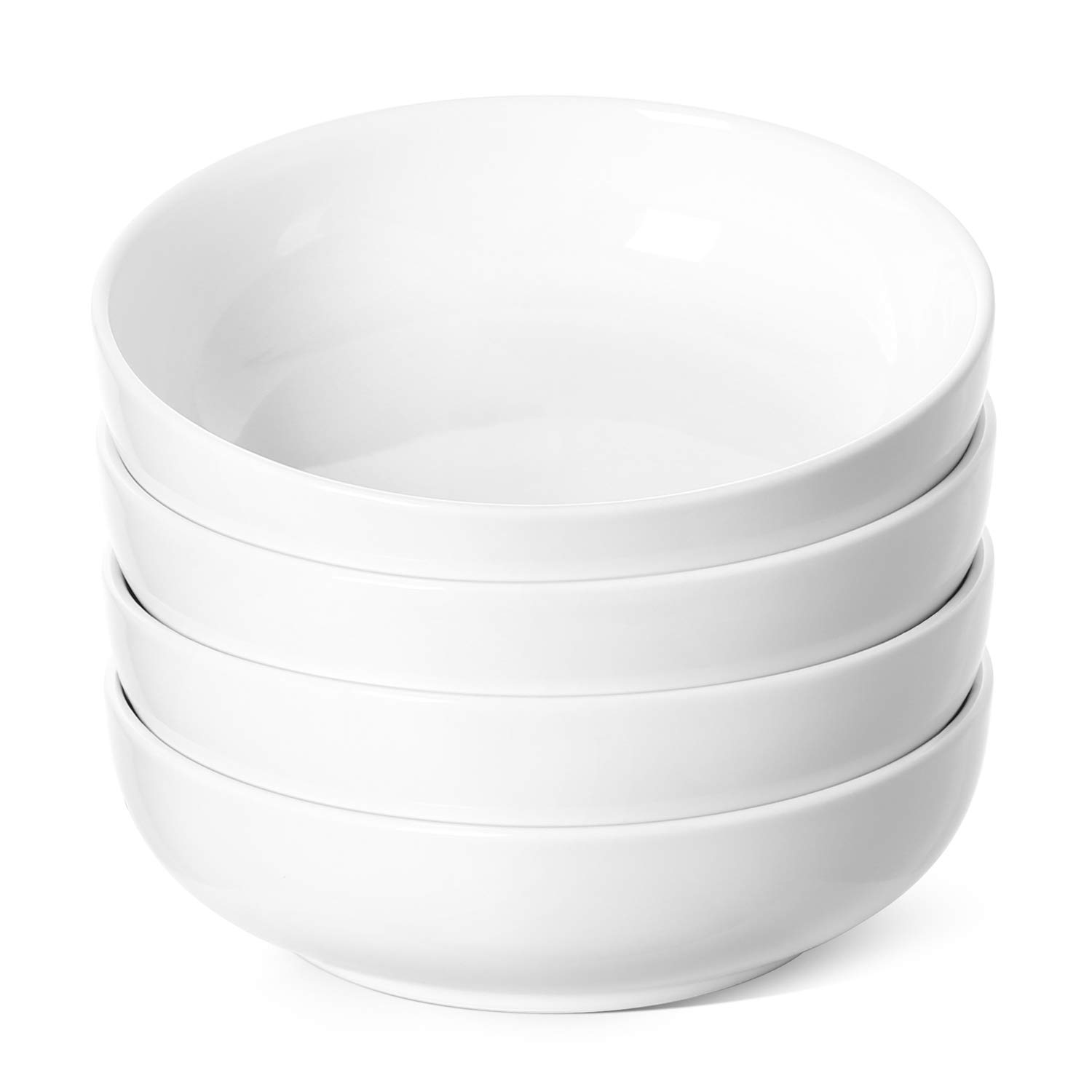 LE TAUCI Pasta Bowl Set of 4 (Pure White, 8 Inch)