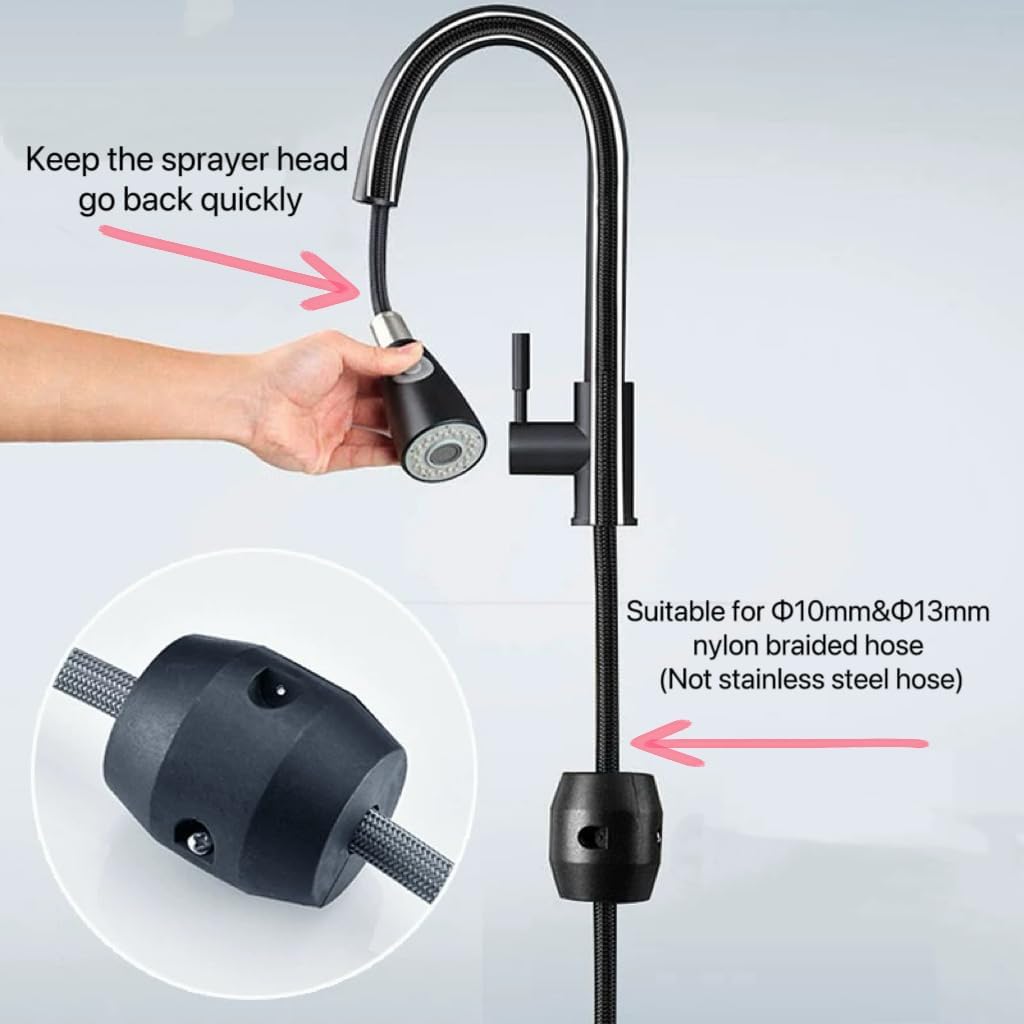 Universal Pull Down Faucet Hose Weight Ball, Heavy Duty Black Gravity Ball for Kitchen Sink Pull Out Sprayer Hose, Replacement Faucet Weight for Pullout Sprayer Hose, 1 Pack