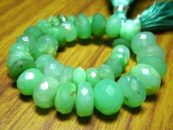 Chrysoprase Faceted Big Rondelles 7.50" fil de pierres 6-9mm pour bijou