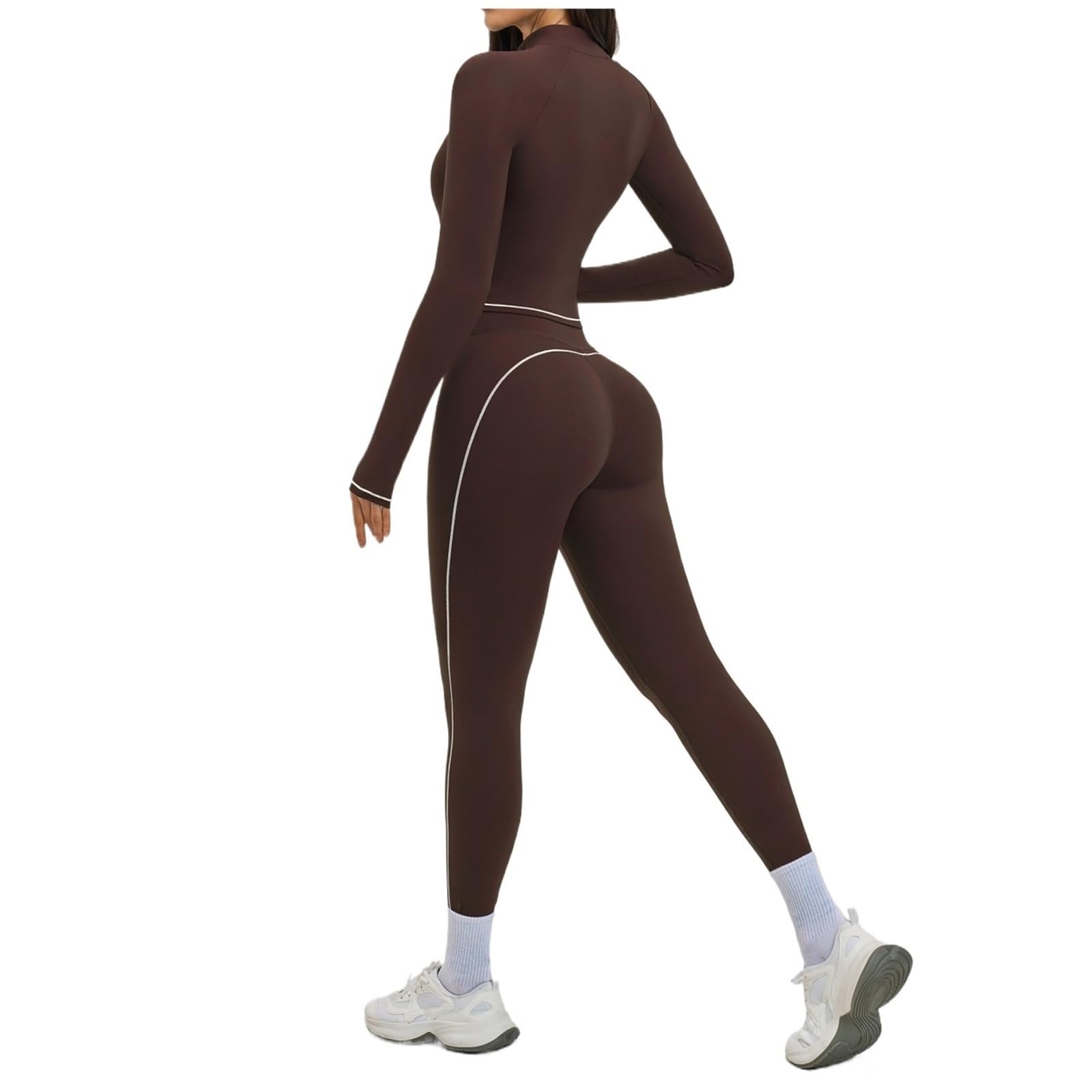 Completo yoga Set da yoga 3 pezzi abbigliamento sportivo donna tuta palestra legging reggiseno fitness crop top tute sportive a maniche lunghe per lo sport