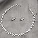 Enrwin Austrian Crystal Rhinestone Choker Necklace Dangle Earring Link Bracelet Jewelry Set for Brides Bridesmaid Prom Costume Accessories for Women (White-Platinum Plated)