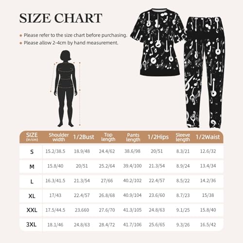 Pyjama doux femme à motif musical de nuit confortable - 6
