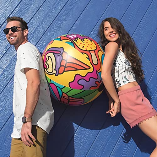 Pool Toys For Beach Toys,23Inch Inflatable Ice Cream Pattern Giant Beach Ball，Easy To Inflate And Durable Outdoor Water Toys，It Is Also The Best Swimming Pool Toy Pool Toys For Kids Ages 4-12 #TOP3