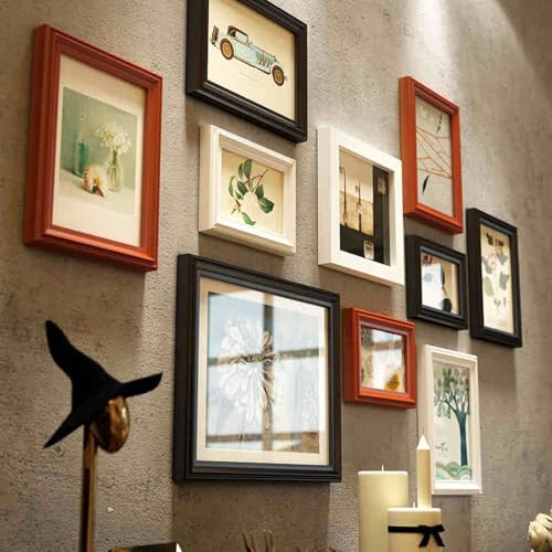 Marcos de fotos de madera maciza para escaleras, fácil de instalar, diseño de ahorro de espacio, resistente y duradero, perfecto para decoración del hogar, adecuado para escaleras y espacios de vida