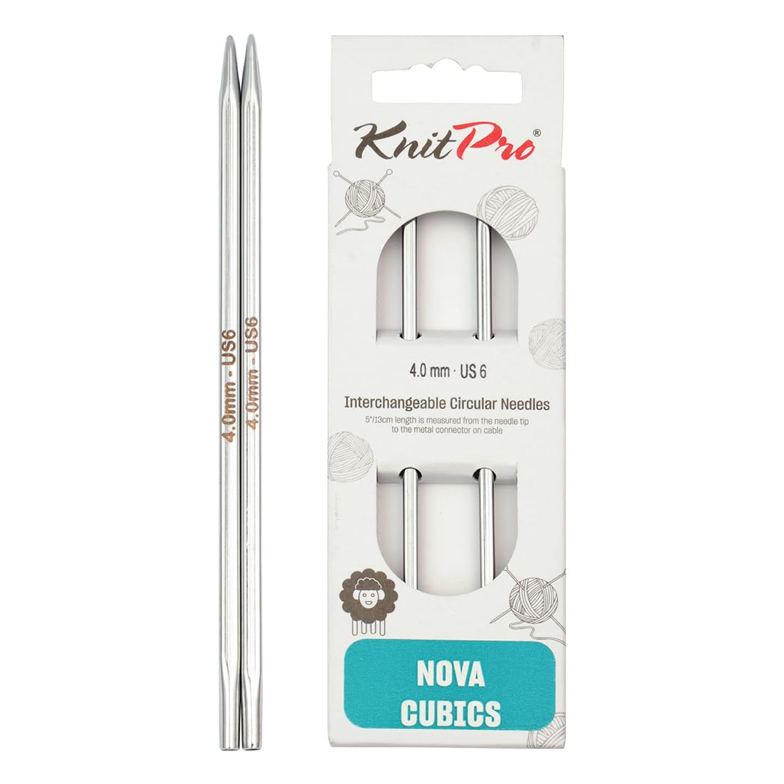 KnitPro Nova Cubics Interchangeable Circular Needles 4" (10cm) | 4.00mm