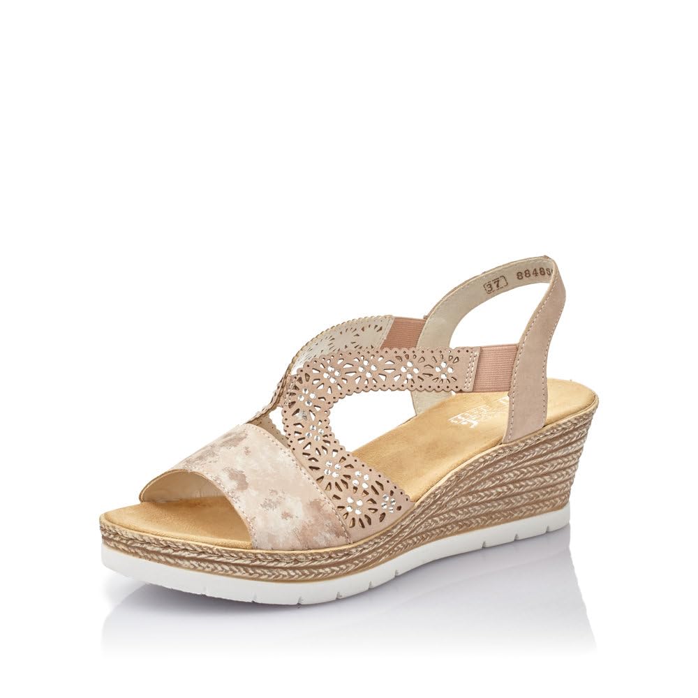 Rieker Femme Sandales 61916, Dame Sandales à Plateforme