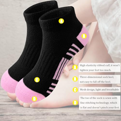 Bemeol Girls Socks 18 Pairs Ankle Socks Girls Running Athletic Low Cut Sock for Little Big Kids4