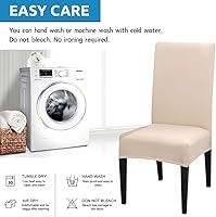 Vista 3 de INMOZATA Juego de 6 fundas para sillas de comedor, fundas elásticas para sillas de comedor, lavables y extraíbles, para hotel, ceremonia, banquete