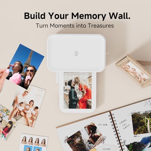 Image of HPRT Photo Printer 4x6 inch, Wi-Fi Full-Color Instant Phone Phtoto Printer for iPhone, Android, Smartphone, Thermal Dye-Sublimation for Home Use, + 108 Sheets Photo Paper & 2 Ribbon,White