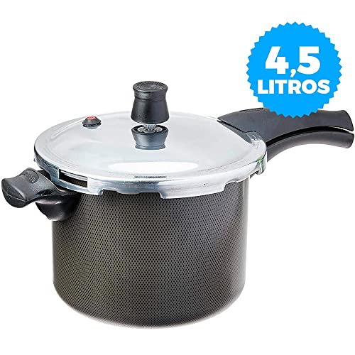 Panela de Pressão Rochedo Rochedo Turbo Top Cinza texturizado