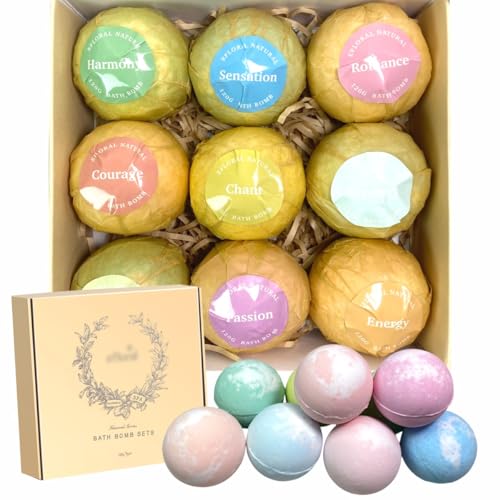 Vauvlulu 9pcs Luxury 4.2oz Bath Bombs Gift Set for Women, Na