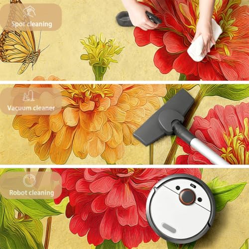 Alfombra pequeña lavable de estilo botánico pastoral para decorar tu dormitorio 6