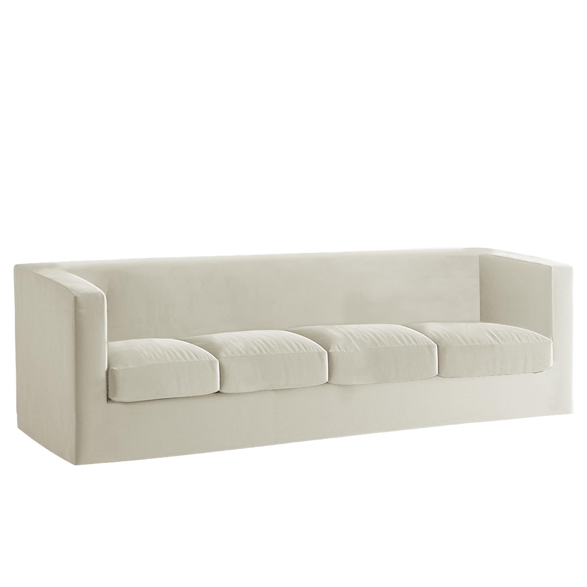 VFGFDJNDFX Stretch Chesterfield Sofa Cover with Main Sofa Slipcovers and Separate Couch Cushion Covers Velvet Non-slip Furniture Protector (New Ivory,XL Sofa+4 Large Seats)
