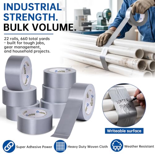 Image of Oleitodh Silver Duct Tape Bulk, 2 Inches x 30 Yards, 22 Pack