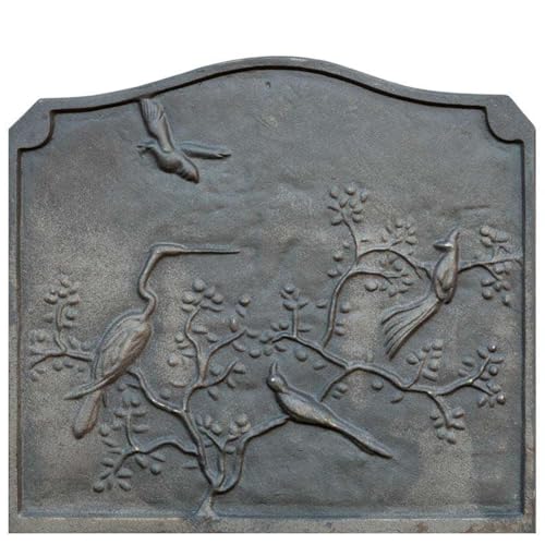 LUNA WAY CAST IRON - Plaque de Cheminée en Fonte | Stocke et Réflète la Chaleur | Résistance à l'Usure | Dimensions 53 x 49 cm, Épaisseur 1 cm, Gris,...