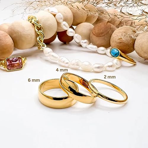 Authentic 10K, 14K, 18K Yellow Gold Wedding Band Personalized Solid Gold Wedding Ring for Men or Women 2, 4, 6MM Sizes 4-15 Classic Gold Band for Wedding, Engagement Day, Birthday2