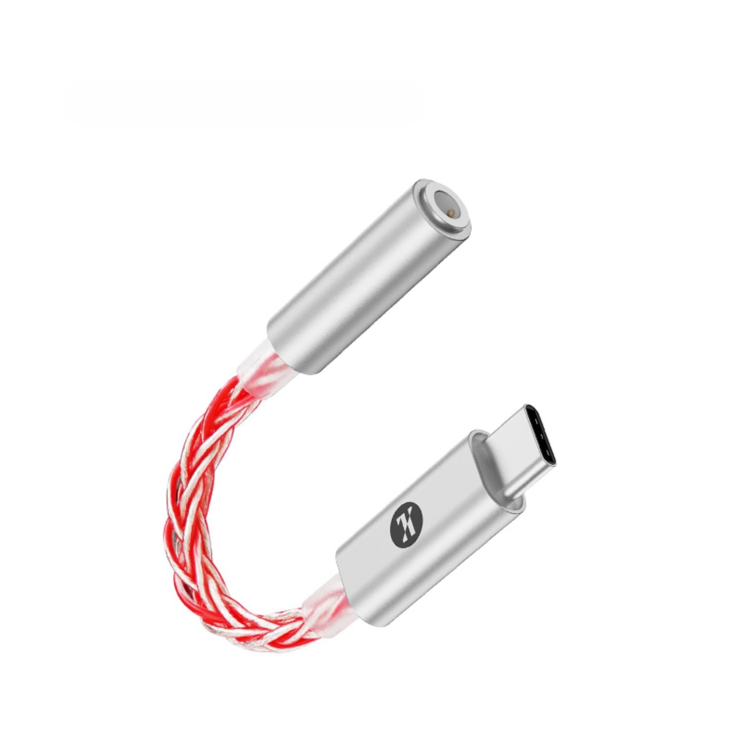 JCALLY JM6 Pro USB-C to 3.5 mm Dual DAC CX31993 MAX97220 HiFi Audio Adapter (Rosso)