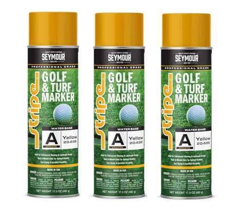 20-696 – Stripe Athletic Golf & Turf Marker Spray Paint—Yellow (17 oz, 3-Pack / 51 oz Total) | Professional Turf & Field Marking Paint | Water-Based, Quick-Dry