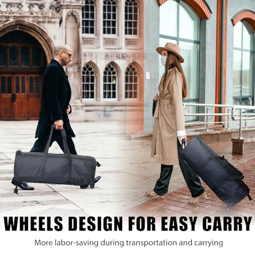 EASTROCK Drum Hardware Bag with Wheels Drum Set Hardware Carry Bag Drum Stand Accessory Bag(Black)