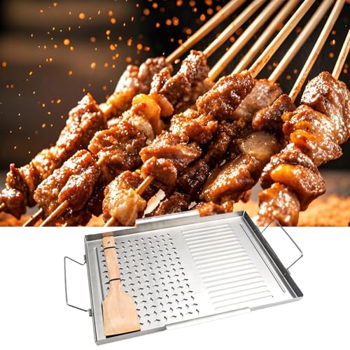 Poêle à gril en fonte avec poignées pour une cuisson saine sans graisse