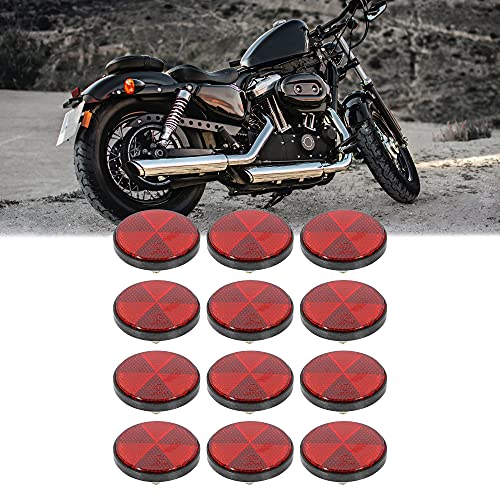 Image of F FIERCE CYCLE 6 Pair M6x1.0 Red Plastic Universal Screw Mount Reflective Warning Reflector for Motorcycle Bike