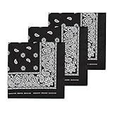 (リーバイス) Levi's 綿100%多目的バンダナギフトセット – ヘッドバンド ラップ 保護カバー メンズ, ブラック, Pack 3