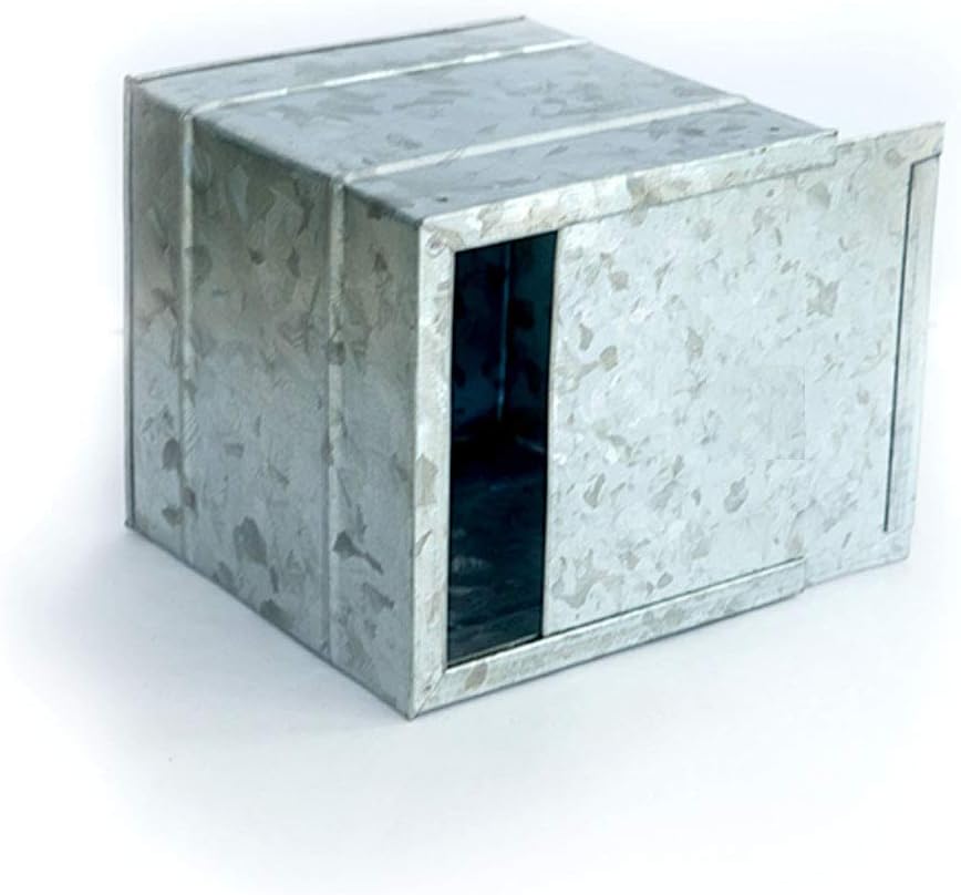 NIRMAN Galvanized Metal Square Rustic Finish Tissue Box,Tissue Holder - for Indoor or Outdoor.