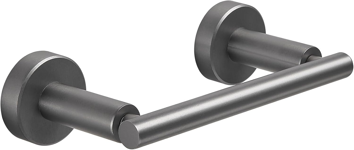 Cobbe Double Post Magnetic Suction Bathroom Toiler Paper Holder Wall Mount, Space Aluminum Toilet Paper Roll Holder for Bathroom, Rv (Gunmetal Grey)