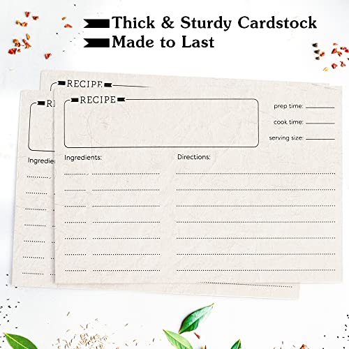 Cartes de recettes double face épaisses LotFancy 10,2 x 15,2 cm au style rétro rigide