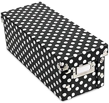 Snap-N-Store Divided Craft Storage Box, Medium, Black & White Polka Dot, 2-Pack (SNS01822)
