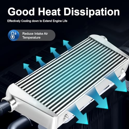 Universal Aluminum Intercooler Kit 31"x12"x4", 3" Inlet & Outlet Intercooler 4" Core 5-50PSI, Universal Intercooler for any Turbo Charger system, 32°F~302°F (0°C~150°C) - Image 3