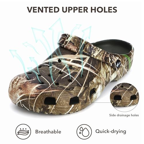 8 Fans Camo Clogs for Men,Outdoor Garden Slip On Sandals Summer Water Beach Shoes Lightweight Breathable Non Slip Casual Slippers2