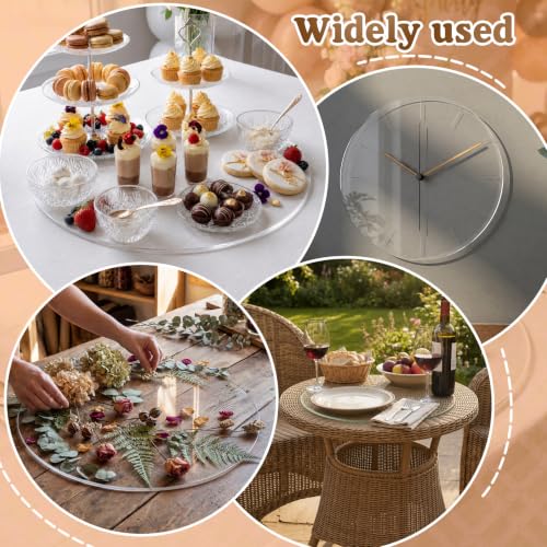 Image of Gisafai 2 Pcs 20 Inch Large Clear Acrylic Round Disc, 1 /8 Inch Thick Glass Circle Sheets with Protective Film, Transparent Acrylic Panels for DIY Projects, Crafts, Cake Displays and Tabletop
