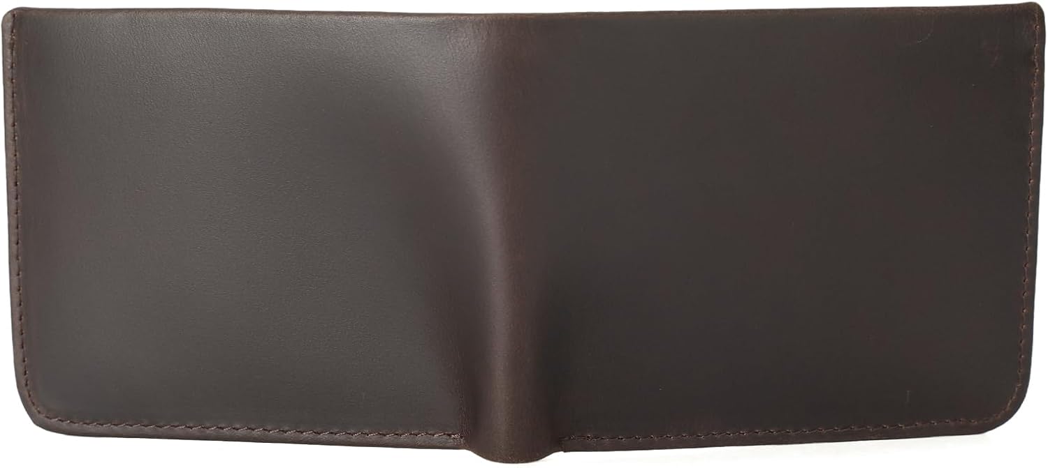 Polare Full Grain Leather Slim Bifold Wallet RFID Blocking Minimalist Front Pocket Travel Wallet Card Case for Men - Image 8